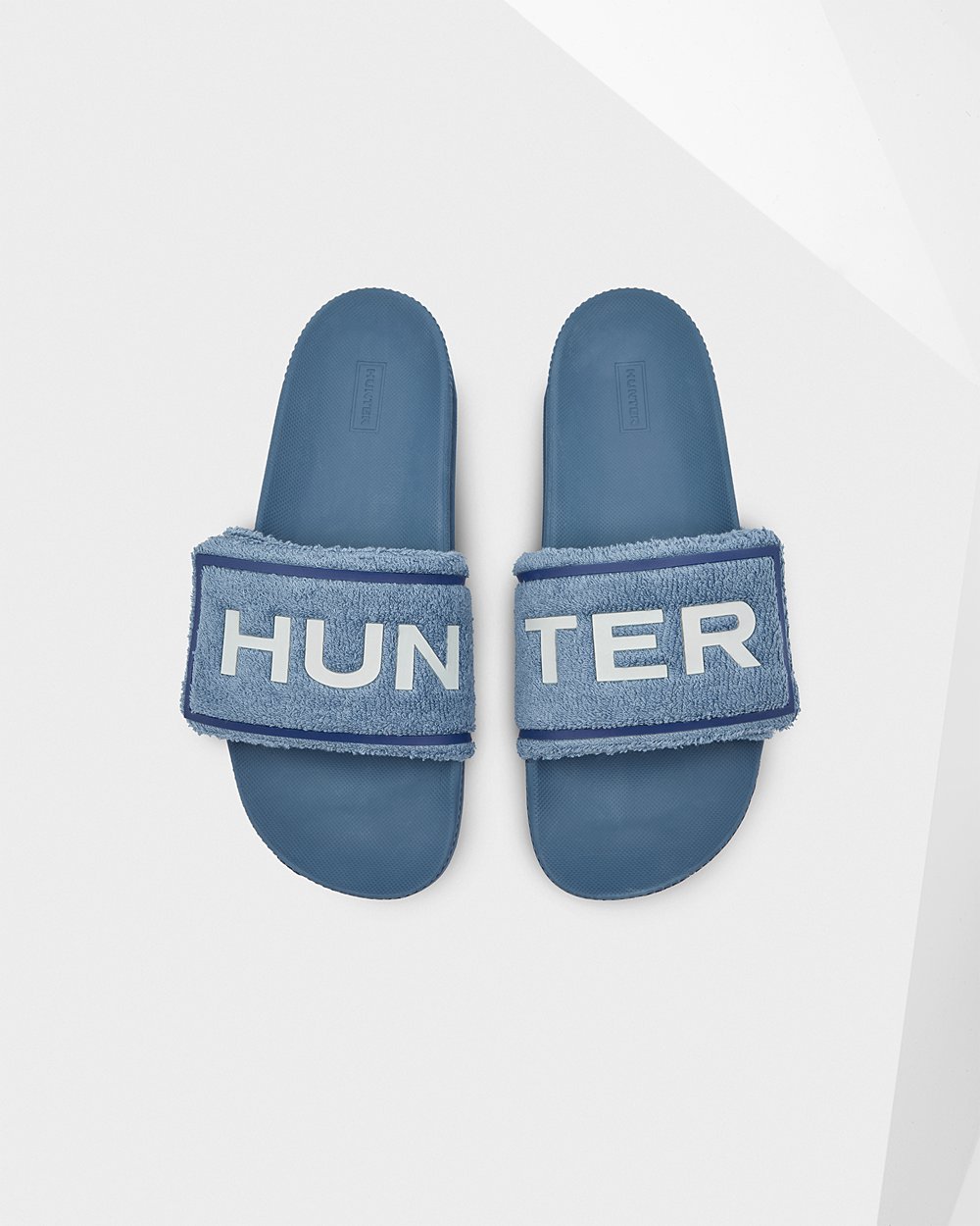 Men Hunter Original Terry Towelling Logo Adjustable | Slides Blue | NZ-56720-LWEY